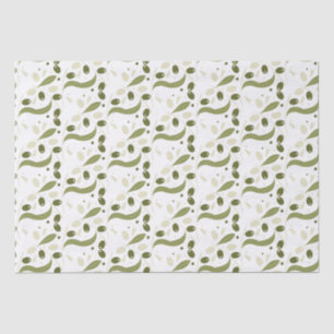 Olijfbijtak en bladeren naadloos patroon tissuepapier