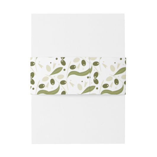 Olijfbijtak en bladeren naadloos patroon uitnodigingen wikkel (Achterkant Voorbeeld)