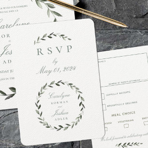 Olijfbijtak met keuzevrijheid voor maaltijd RSVP Kaartje