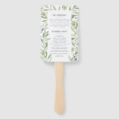 Olijfbijtak waterverf schilderde trouwerij handwaaier (Achterkant)