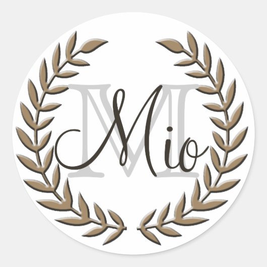 olijfblad ronde sticker (Voorkant)