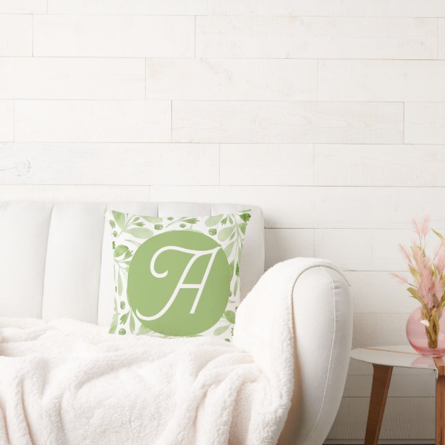 Olijfbladeren en initiaal kussen (Bank)