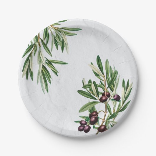 Olijfbladeren Grieks eiland Middellandse Zee Papieren Bordje (Voorkant)