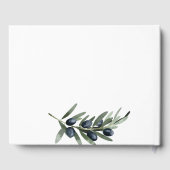 Olijfbladeren groen Mr Mrs Wedding Gastenboek (Achterkant)