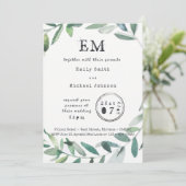 Olijfbladeren Huwelijk/Verloving/Diner Typeset Kaart (Staand voorkant)