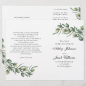 Olijfbladeren. Italiaans huwelijksprogramma gevouw (Voorkant / Achterkant)