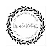 Olijfbladeren krans Aangepaste moderne typografie Rubberstempel (Afrduk)