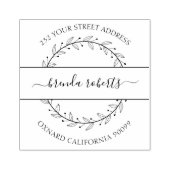 Olijfbladeren krans Custom Black Typografie Rubberstempel (Afrduk)