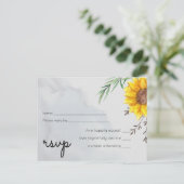 Olijfbladeren Zonnebloemen Rustieke Bruiloft Uitnodiging Briefkaart (Staand voorkant)