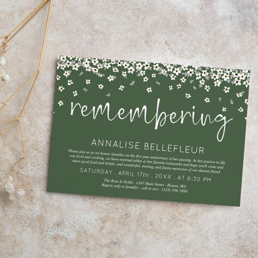 Olijfbloem herdenken dood Jubileum Kaart