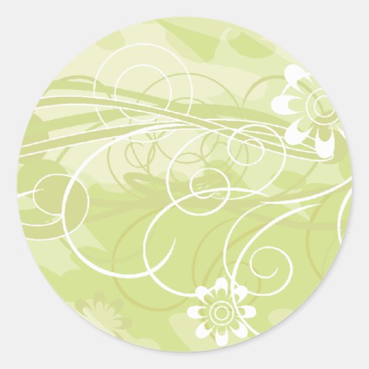 olijfbloemen ronde sticker (Voorkant)