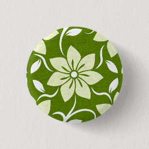 Olijfbloesem herhaling ronde button 3,2 cm