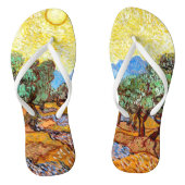 Olijfbomen (1889) Van Gogh Landschapskunst Unisex Teenslippers (Voetbed)