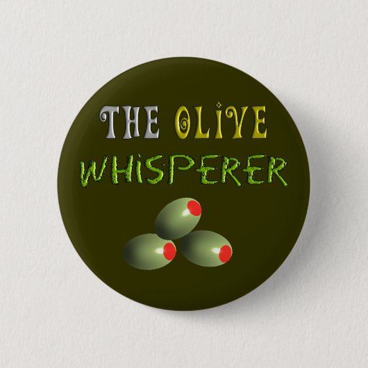 Olijfbomen Gifts "The Olive Whisperer" Ronde Button 5,7 Cm (Voorkant)
