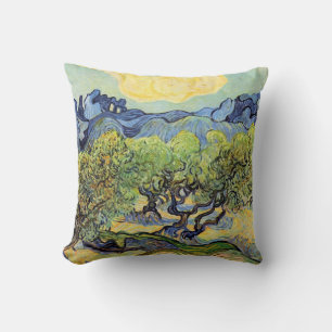 Olijfbomen met Alpilles van Vincent van Gogh Kussen