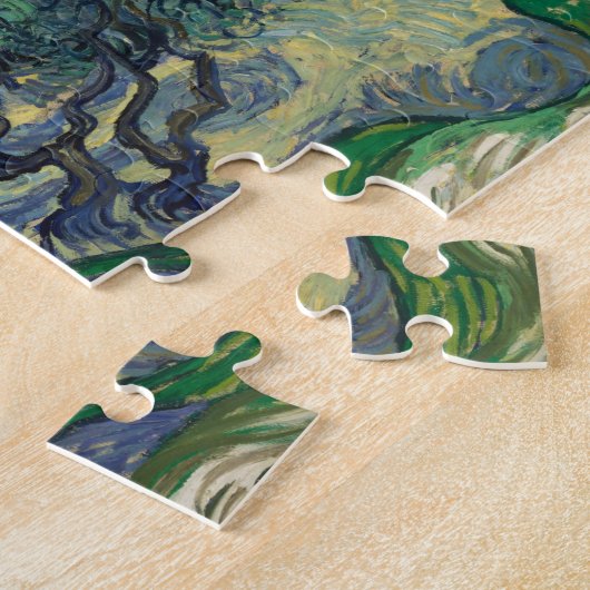 Olijfbomen met de Alpilles van Vincent van Gogh Legpuzzel (Zijkant)