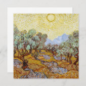 Olijfbomen met gele hemel en zon (Voorkant / Achterkant)