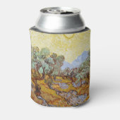 Olijfbomen met gele hemel en zon blikjeskoeler (Blikje Achterkant)