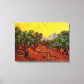 Olijfbomen met Yellow Sky en Sun, van Gogh Canvas Afdruk (Voorkant)