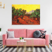Olijfbomen met Yellow Sky en Sun, van Gogh Canvas Afdruk (Insitu (Woonkamer))