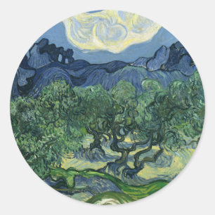 Olijfbomen van Van Gogh Ronde Sticker
