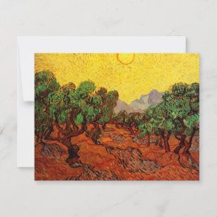 Olijfbomen van Vincent van Gogh met gele lucht en 