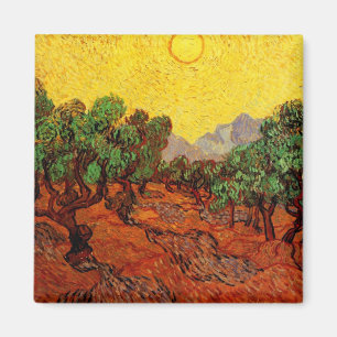 Olijfbomen van Vincent van Gogh met gele lucht en Magneet