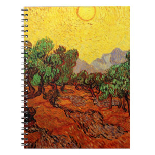 Olijfbomen van Vincent van Gogh met gele lucht en  Notitieboek