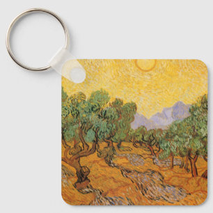Olijfbomen, Yellow Sky en Sun, Vincent van Gogh Sleutelhanger