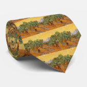 Olijfbomen, Yellow Sky en Sun, Vincent van Gogh Stropdas (Opgerold)