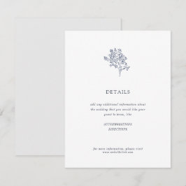 Olijfboom minimalistische bruiloft details | Blauw Informatiekaartje
