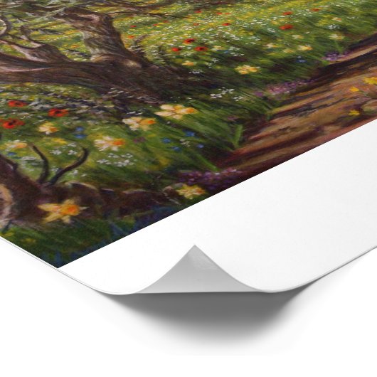 Olijfboomgaard in Springtime Poster (Hoek)