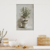 Olijfboomprint, lente landschap digitaal, 19e poster (Keuken)