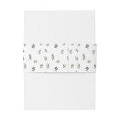 Olijfboomtakken Toscaanse Boho Wedding Belly Band Uitnodigingen Wikkel (Achterkant Voorbeeld)