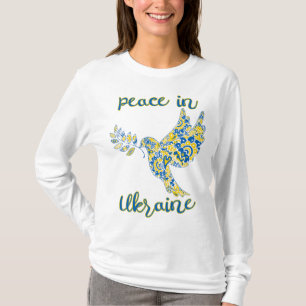Olijfduif van de vrede Oekraïense vlaggen T T-shirt