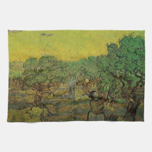 Olijfgaard met plukfiguren, Vincent van Gogh Theedoek
