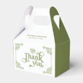 Olijfgroen Antiek Lijst Dank u Bedankdoosjes (Voorkant Zijde)