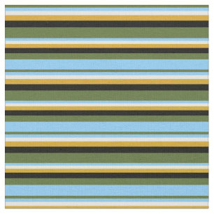 Olijfgroen, blauw, mint-crème, Goldenrod en zwart Stof