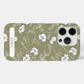 Olijfgroen Bloemen Eenvoudige Bloem Moderne Naam Case-Mate iPhone Case (Achterkant (horizontaal))