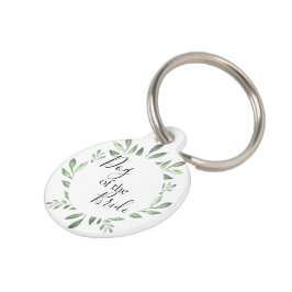 Olijfgroen Botanische Waterverf Hondenfeest Huisdierpenning