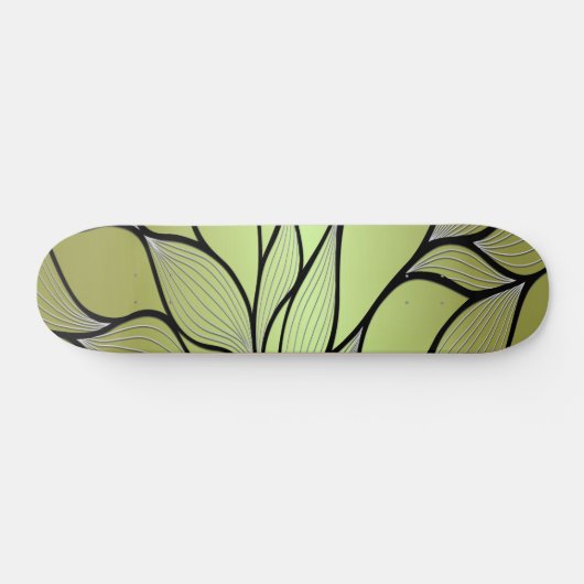 Olijfgroen creatief verlofpatroon skateboard (Horizontaal)
