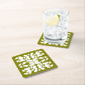 Olijfgroen deco kartonnen onderzetters (Insitu)