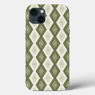 Olijfgroen diamantpatroon Hoesje-Mate iPhone case