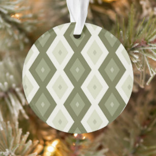 Olijfgroen diamantpatroon ornament