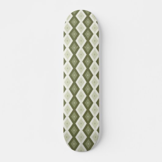 Olijfgroen diamantpatroon skateboard (Voorkant)