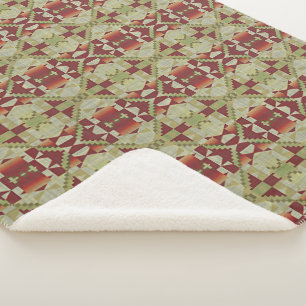 Olijfgroen Donkerrood Sinaasappel Oker Bruin Triba Sherpa Deken