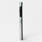 olijfgroen en aqua bloemendamast Case-Mate iPhone case (Achterkant/links)