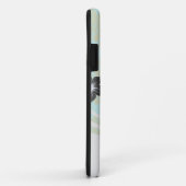 olijfgroen en aqua bloemendamast Case-Mate iPhone case (Achterkant/rechts)