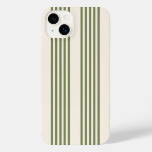 Olijfgroen en beige vijf strepen patroon