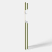 Olijfgroen en beige vijf strepen patroon iPhone hoesje (Linkerkant)